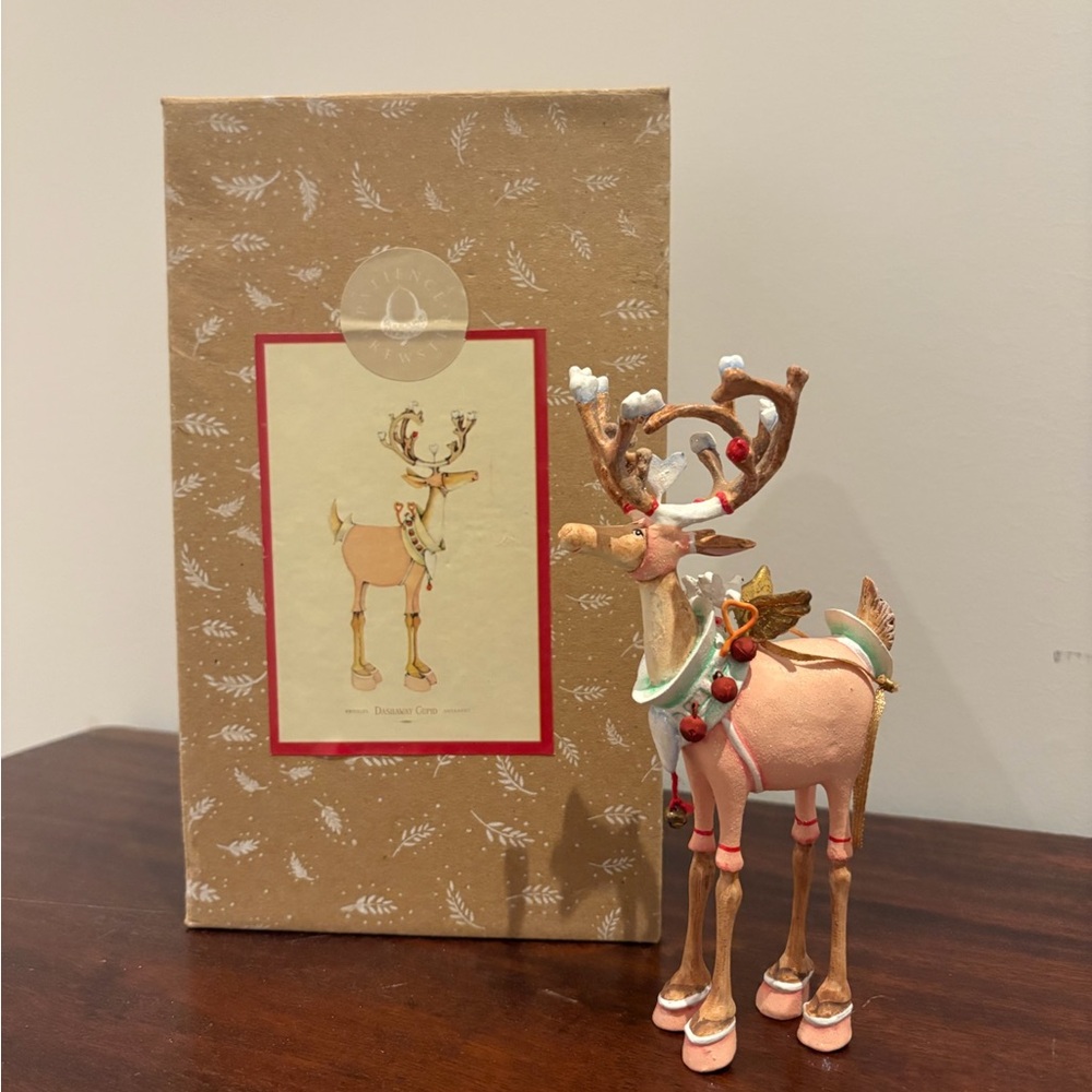 Patience Brewster MacKenzie-Childs Dash Away Cupid Reindeer Ornament